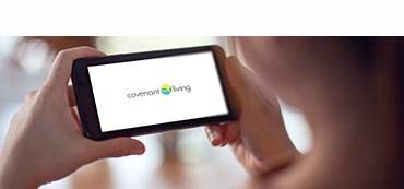 Covenant Living ad appears on a phone screen