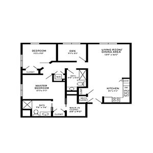 residential living 2 bed 2 bath town center G - floor plan holmstad