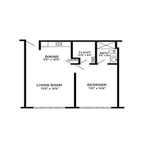 holmstad CL 1-bedroom floor plan